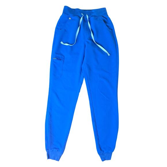 FIGS High Waisted Zamora Jogger Scrub Bottoms in Limited Capri Blue - XS/T - Picture 1 of 7
